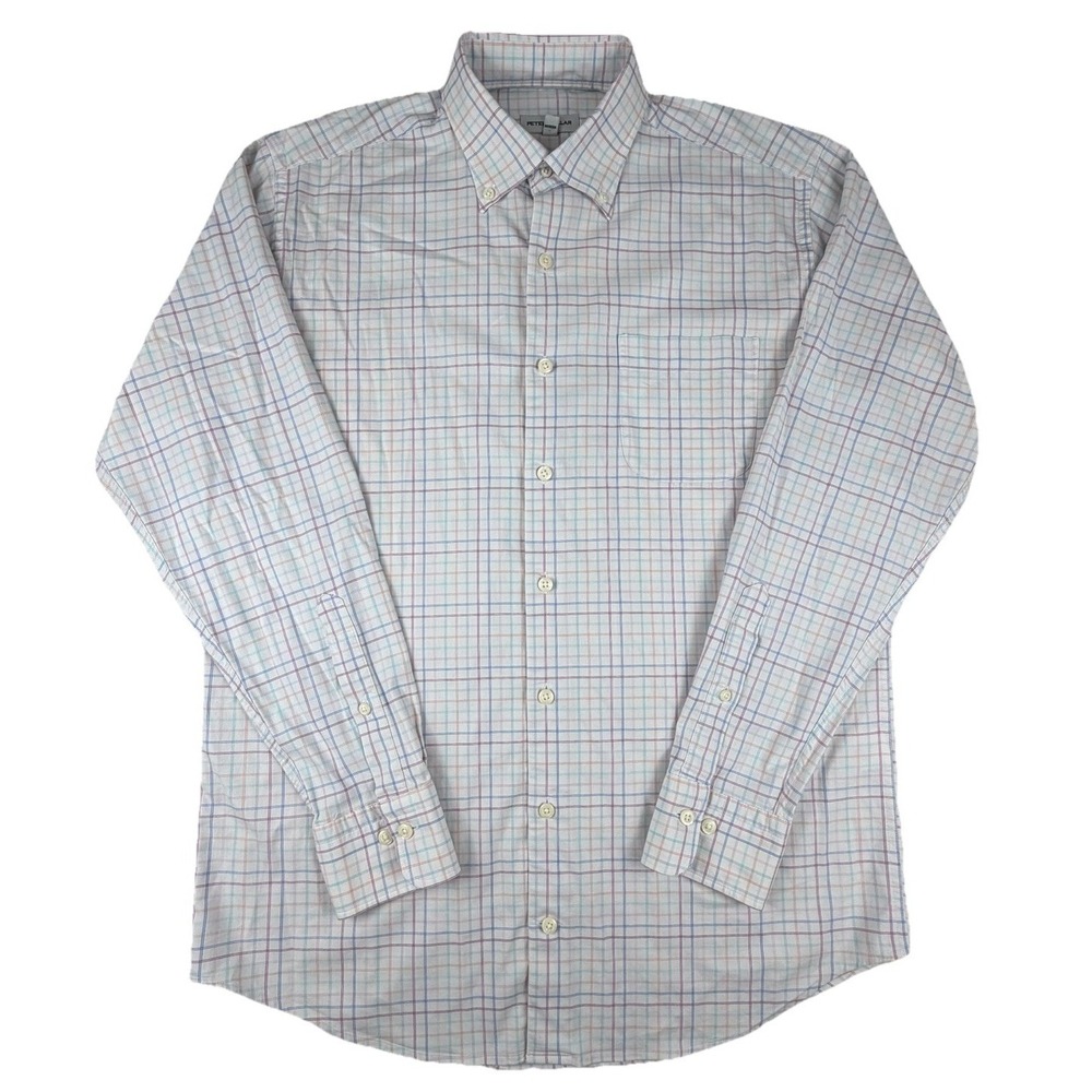 Peter‎ Millar Plaid Button Down Shirt Mens M Multicolor Soft Comfort Stretch